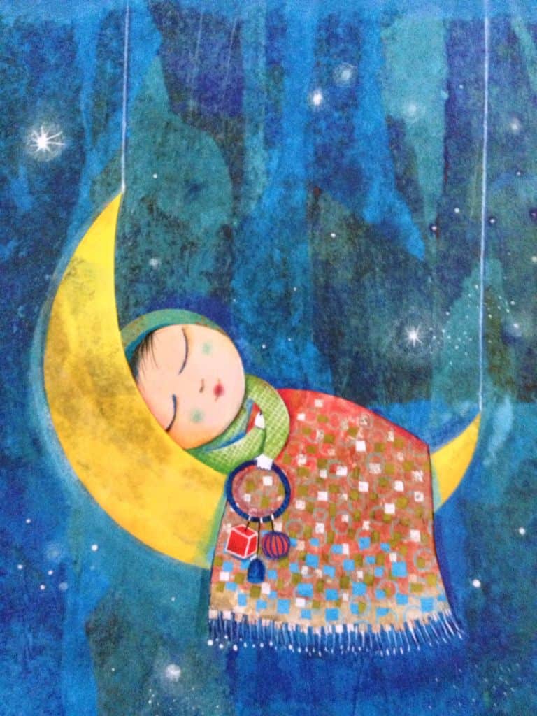 Sleeping on moon shared by cecely loontjens on we heart it